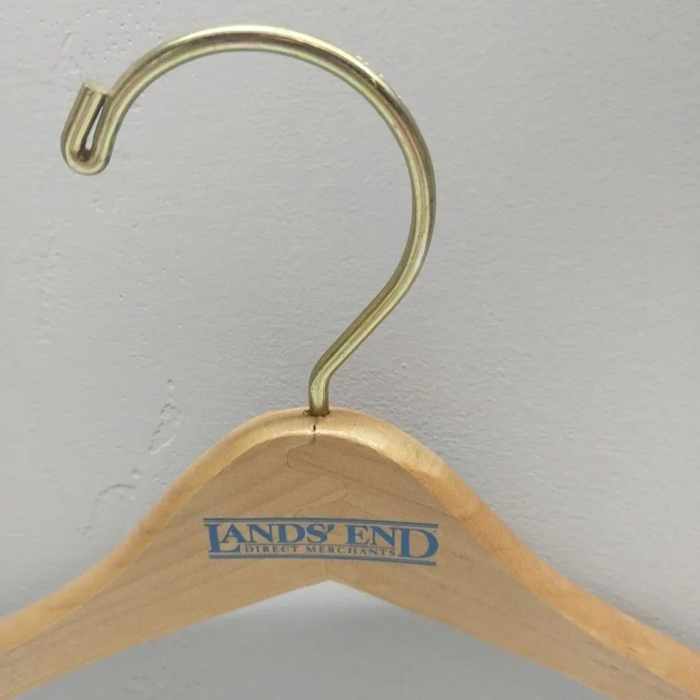 Vintage Lands' End Wood Clothes Hanger Store Display Advertising 17